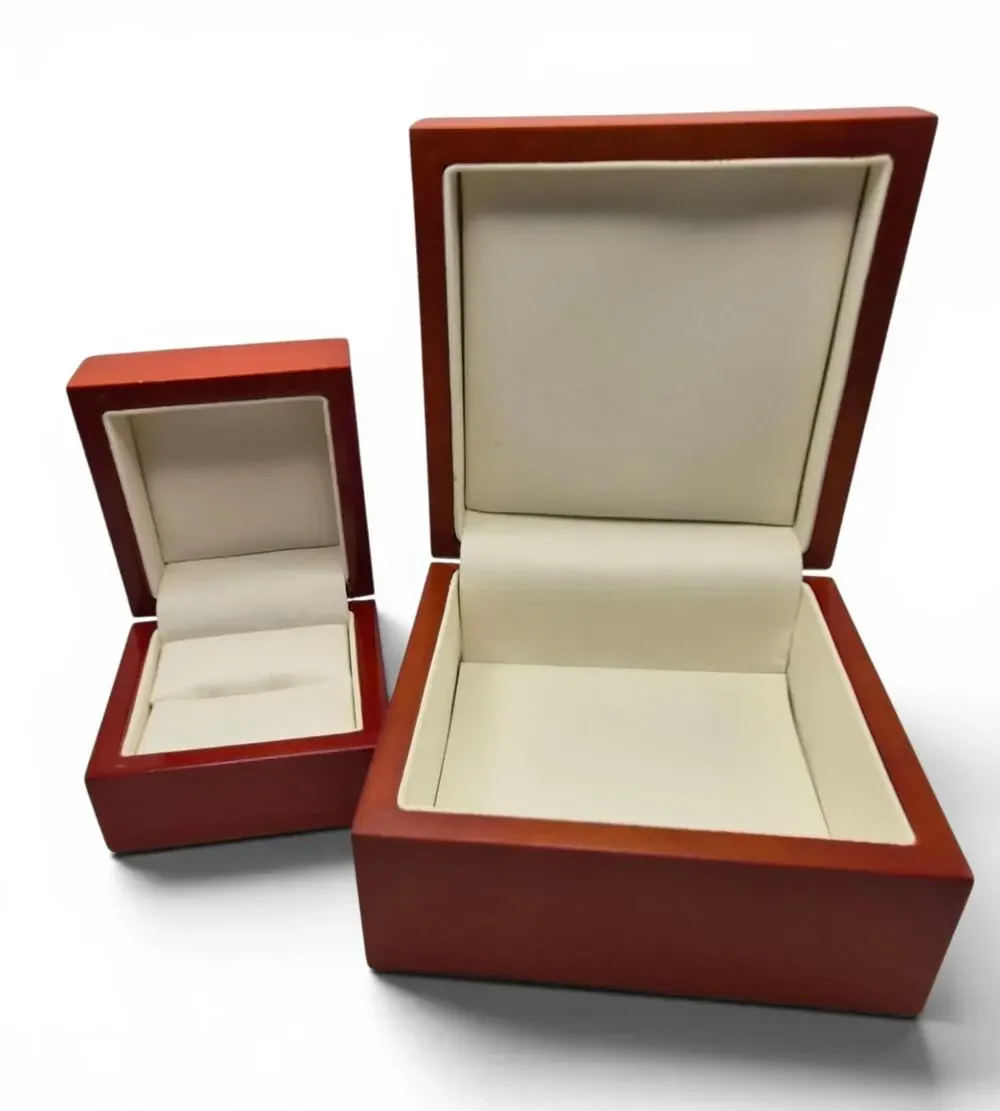 Wood Jewelry Presentation Box Set Ring Box Matching Display Case